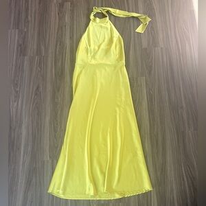 Elegant lime green Halter Dress